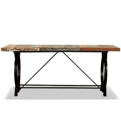 Table à manger industriel bois recyclé Zingo 180 cm - Photo n°2; ?>