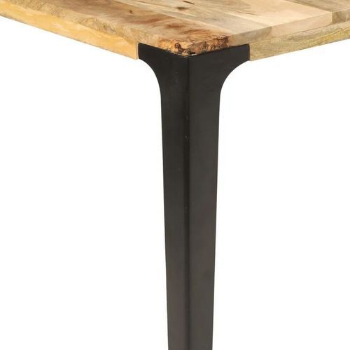 Table à manger manguier massif clair et pieds métal noir Sania 180 cm - Photo n°3; ?>