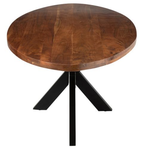 Table à manger ovale bois acacia marron L 210 cm - Photo n°3; ?>