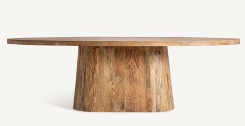 Table à manger ovale bois massif Kezah 200 cm - Photo n°2; ?>