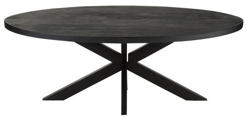Table à manger ovale bois noir Ronse L 210 cm - Photo n°2; ?>