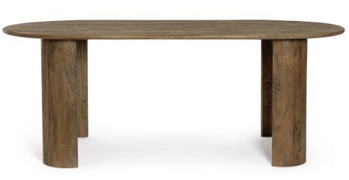 Table à manger ovale en bois massif Orinda 210 cm - Photo n°2; ?>