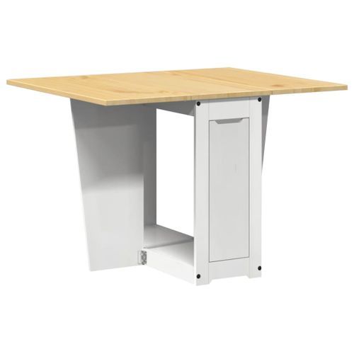 Table à manger papillon pliable Corona blanc bois de pin massif - Photo n°2; ?>