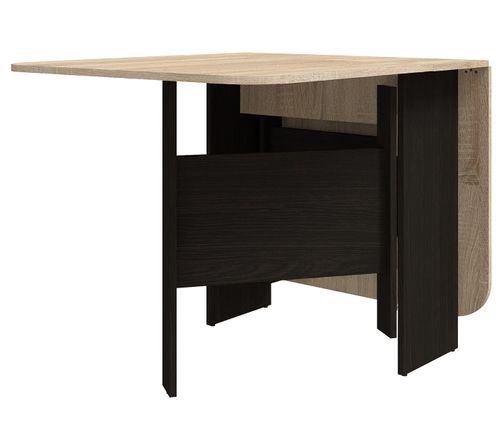 Table à manger pliable bois chêne clair et pieds marron Estal 158 cm - Photo n°2; ?>