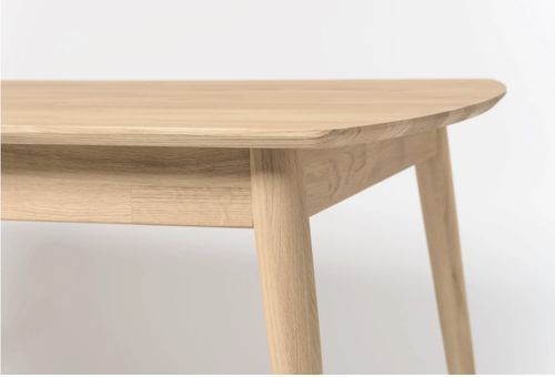 Table à manger rectangulaire 160 cm en chêne massif blanchi Kundy - Photo n°2; ?>