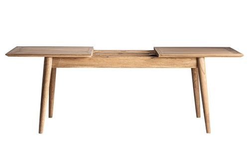 Table à manger rectangulaire à rallonge bois massif de Mindi Nyry 160/220 cm - Photo n°3; ?>