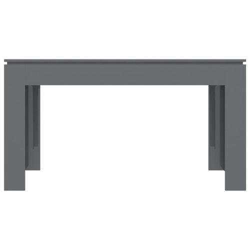 Table à manger rectangulaire bois gris brillant Modra 140 cm - Photo n°3; ?>