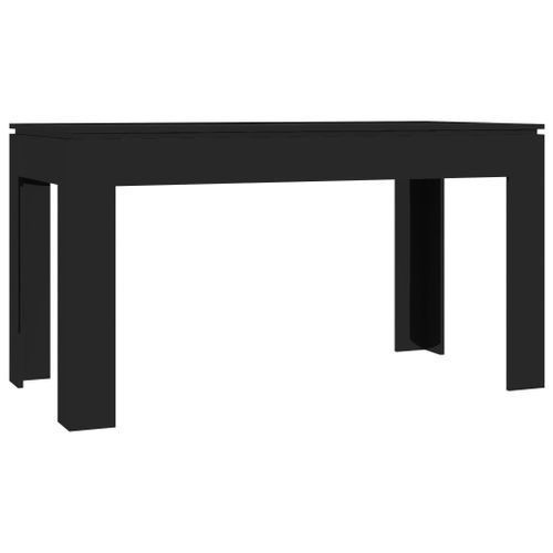 Table à manger rectangulaire bois noir brillant Modra 140 cm - Photo n°2; ?>