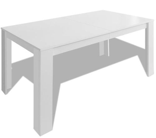 Table à manger rectangulaire bois blanc Dimer 140 cm - Photo n°2; ?>