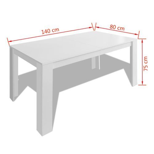 Table à manger rectangulaire bois blanc Dimer 140 cm - Photo n°3; ?>