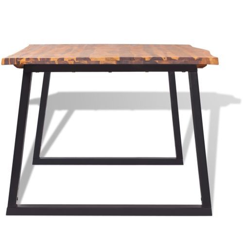 Table à manger rectangulaire bois d'acacia massif Paula 180 cm - Photo n°3; ?>