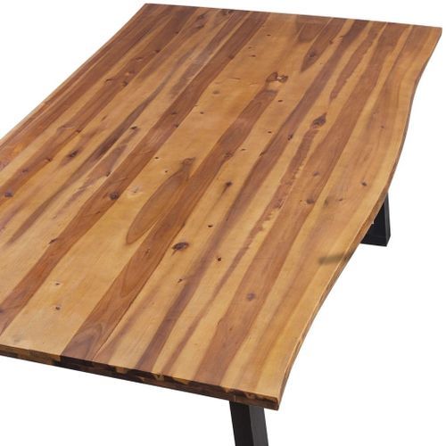 Table à manger rectangulaire bois d'acacia massif Paula 200 - Photo n°2; ?>