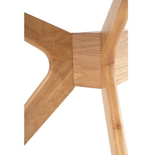 Table à manger rectangulaire bois d'hévéa finition en chêne Klerg - Photo n°3; ?>
