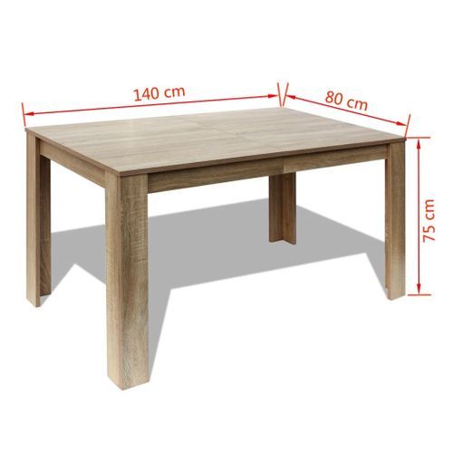 Table à manger rectangulaire bois naturel Dimer 140 cm - Photo n°3; ?>