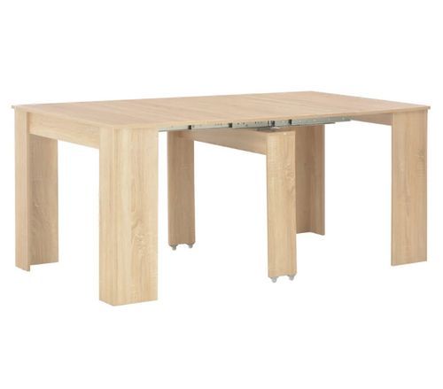 Table console extensible carrée chêne clair 90/133/175 cm Lamio - Photo n°2; ?>