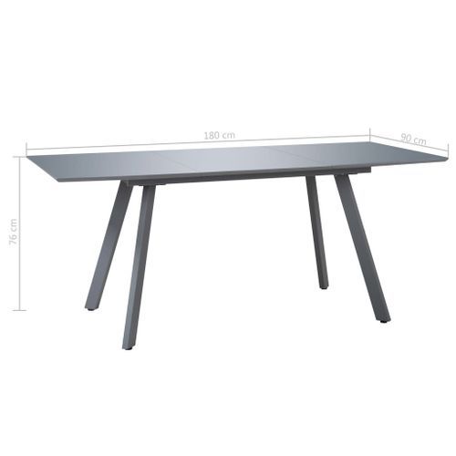 Table à manger rectangulaire gris brillant Vilna 180 - Photo n°3; ?>
