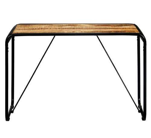 Table à manger rectangulaire manguier massif clair et métal noir Illico 118 cm - Photo n°2; ?>