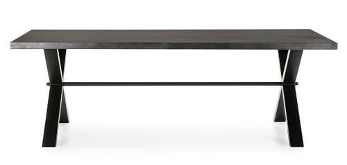 Table à manger rectangulaire métal noir 240 cm - Photo n°2; ?>