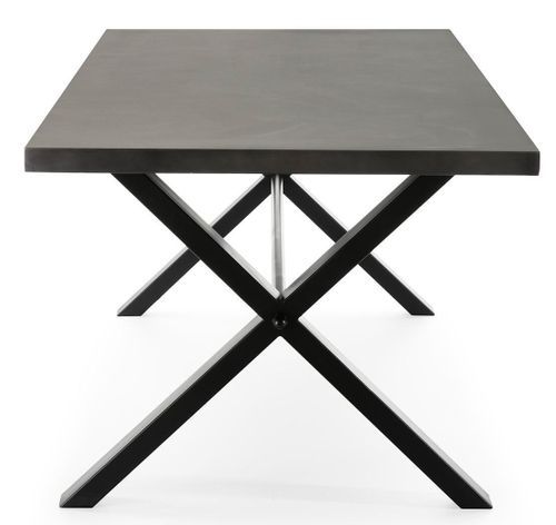 Table à manger rectangulaire métal noir 240 cm - Photo n°3; ?>