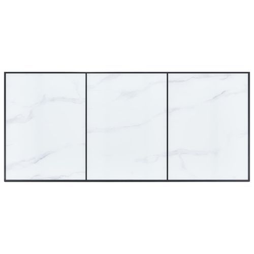 Table à manger rectangulaire métal noir et verre trempé blanc Kuto 180 cm - Photo n°3; ?>