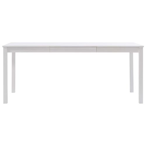 Table à manger rectangulaire pin massif blanc Sadou 180 cm - Photo n°2; ?>