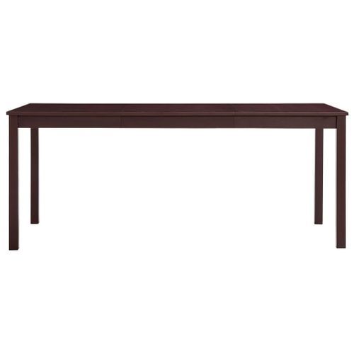 Table à manger rectangulaire pin massif marron foncé Sadou 180 cm - Photo n°2; ?>