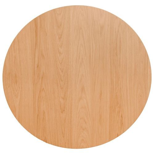 Table à manger ronde bois d'hévéa avec placage chêne Askin 100 cm - Photo n°3; ?>