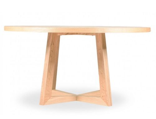 Table à manger ronde bois de frêne clair Tima 115 cm - Photo n°3; ?>