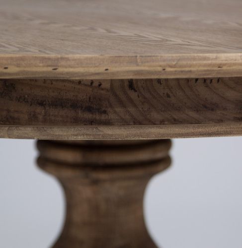 Table à manger ronde bois massif clair Mitap 100 cm - Photo n°2; ?>
