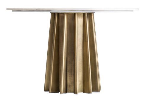 Table à manger ronde design marbre blanc et pied acier doré mat Mensa 120 cm - Photo n°2; ?>