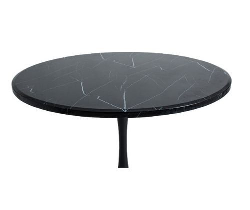 Table à manger ronde marbre et métal noir Nath 120 cm - Photo n°2; ?>