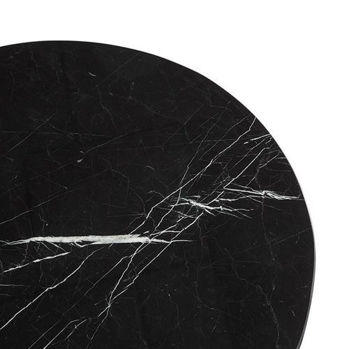 Table à manger ronde marbre noir et fibre de verre Ravies D 90 cm - Photo n°2; ?>