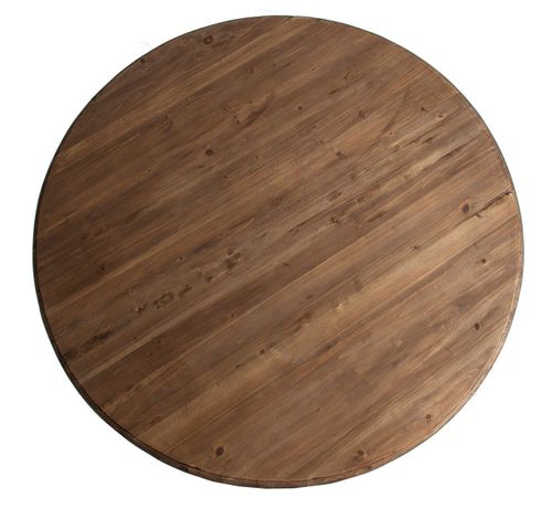 Table à manger ronde pin massif recyclé foncé Valiha 160 cm - Photo n°2; ?>