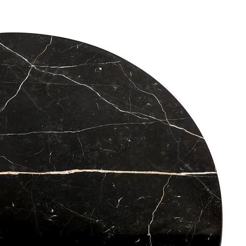 Table à manger ronde moderne marbre noir Ravies D 120 cm - Photo n°2; ?>