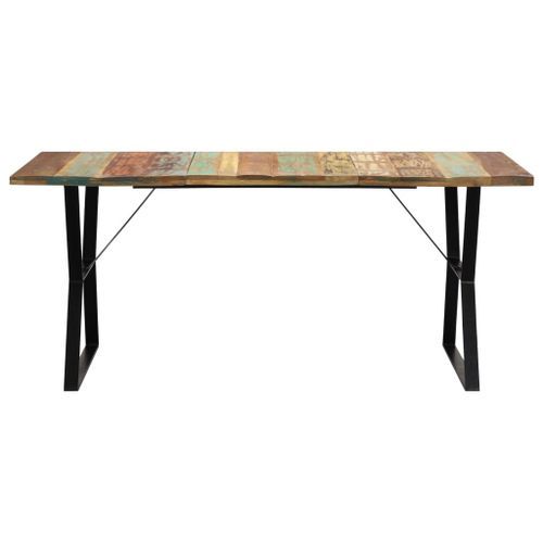 Table à manger vintage bois recyclé Zingo 140 cm - Photo n°2; ?>
