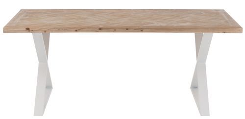 Table à manger zigzag en bois naturel blanc Dupond L 200 cm - Photo n°3; ?>