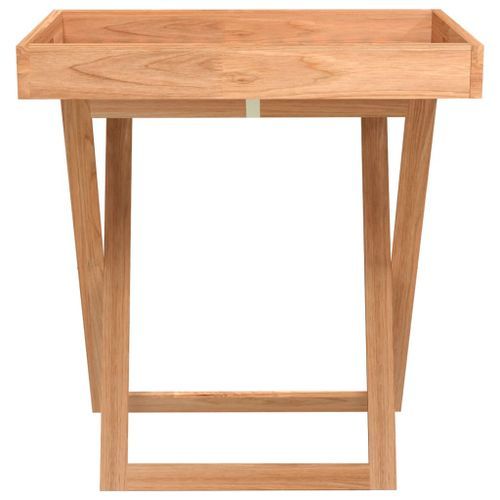 Table à plateau pliante 52x36x56,5 cm Bois massif de noyer - Photo n°3; ?>