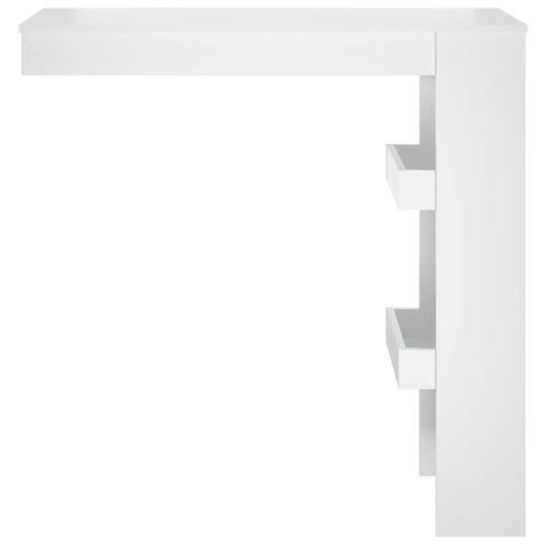 Table bar mural Blanc Brillant 102x45x103,5cm Bois d'ingénierie - Photo n°3; ?>