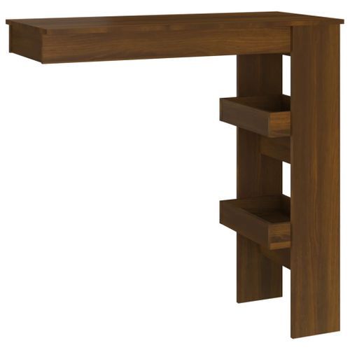 Table bar murale Chêne marron 102x45x103,5 cm Bois d'ingénierie - Photo n°2; ?>