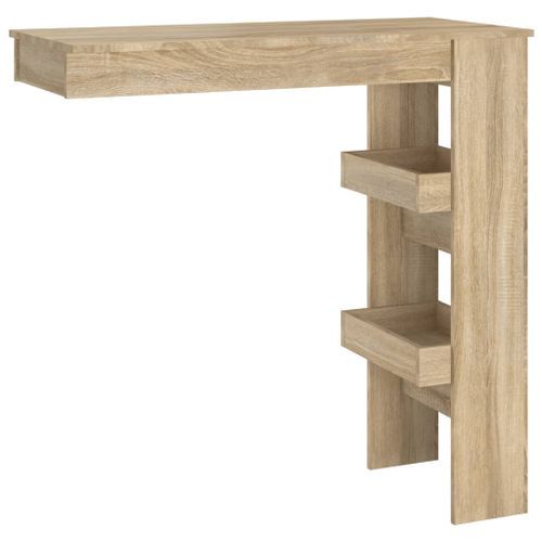 Table bar murale Chêne Sonoma 102x45x103,5 cm Bois d'ingénierie - Photo n°2; ?>