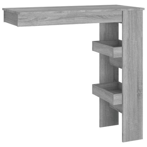 Table bar murale Sonoma gris 102x45x103,5 cm Bois d'ingénierie - Photo n°2; ?>