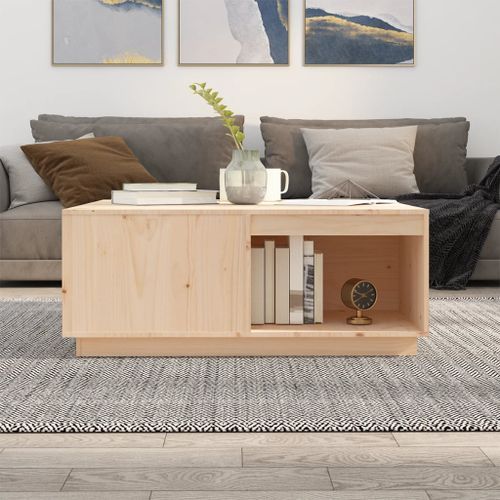 Table basse 100x101x40,5 cm Bois massif de pin - Photo n°3; ?>