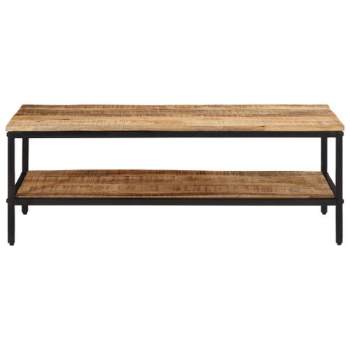 Table basse 100x50x35 cm bois de manguier massif brut - Photo n°2; ?>