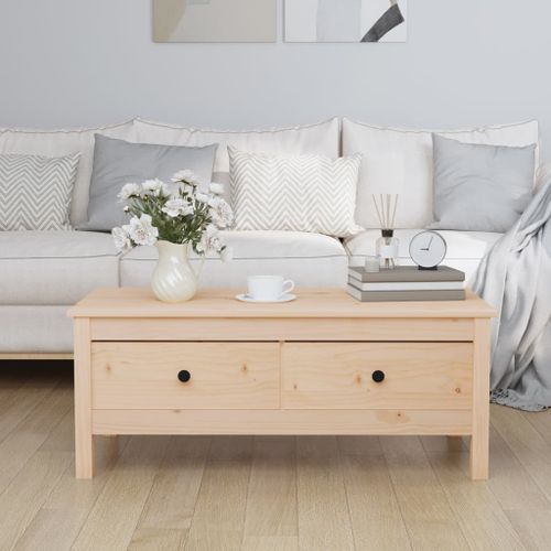 Table basse 100x50x40 cm Bois massif de pin - Photo n°2; ?>