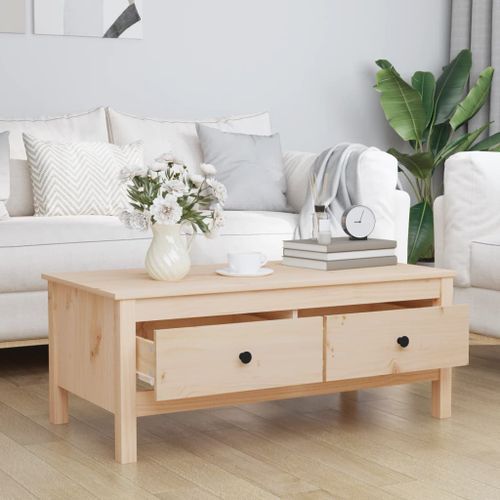 Table basse 100x50x40 cm Bois massif de pin - Photo n°3; ?>