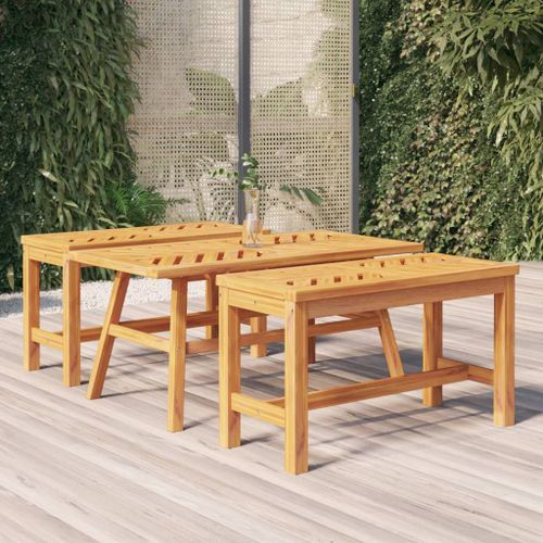 Table basse 100x50x45 cm bois massif d'acacia - Photo n°2; ?>