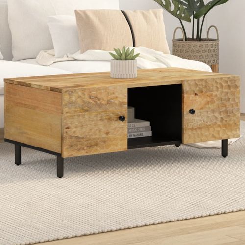 Table basse 100x54x40 cm bois de manguier massif - Photo n°2; ?>