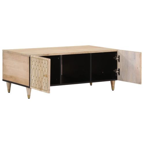 Table basse 100x54x40 cm bois de manguier massif - Photo n°2; ?>