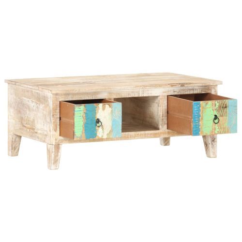 Table basse 100x55x40 cm Bois d'acacia brut - Photo n°2; ?>