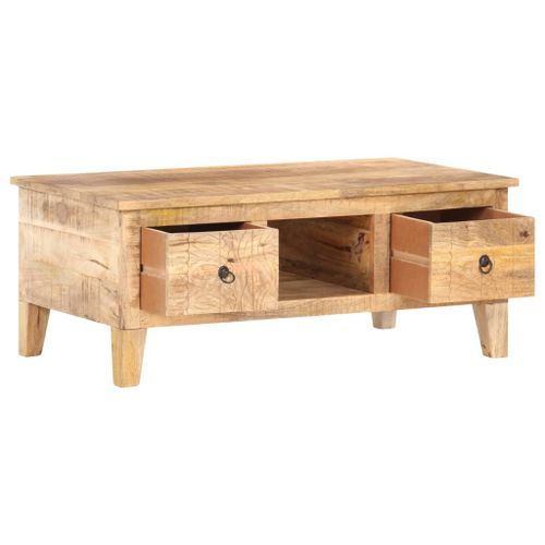 Table basse 100x55x40 cm Bois de manguier brut - Photo n°2; ?>